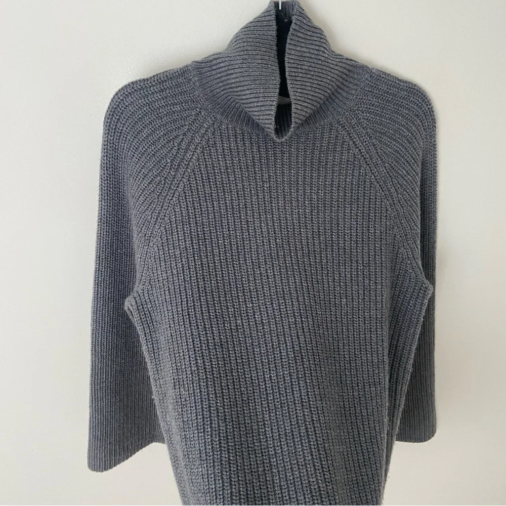 Aritzia Slate Grey 100% Merino Ribbed Turtleneck Sweater - Picture 7 of 14